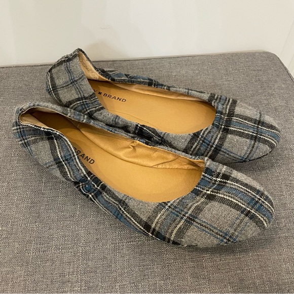 LUCKY BRAND Erin Plaid Ballet Flats - Gray/Blue Size 9.5 - Picture 9 of 9